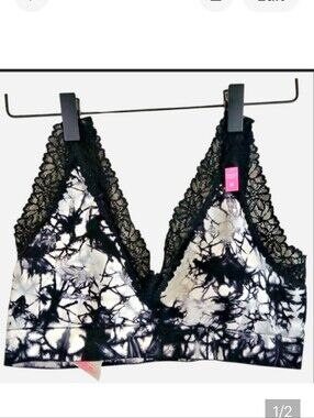 PINK Victoria's Secret Bralette Tie Dye Lace Wireless Lightly Lined M